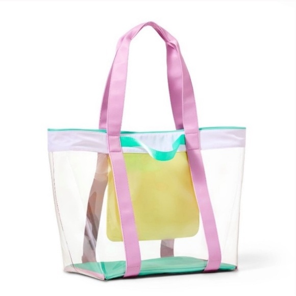Stoney Clover Lane Handbags - STONEY CLOVER TARGET Transparent Purple and Green Tote BEACH Bag